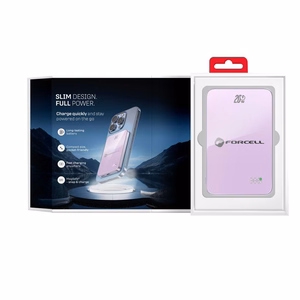 MagSafe-ühilduv akupank Forcell F-Energy SuperSlim F5K8 QC4.0 PD3.0 15W 5000 mAh lilla