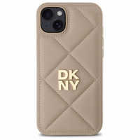 DKNY Quilted Stack Logo iPhone 15 Plus Ümbris - Beige