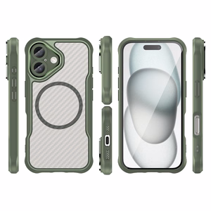 Leading Series MagSafe Silicone Ümbris jaoks iPhone 16 Plus - Roheline