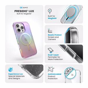 Speck Presidio2 Lux MagSafe - iPhone 16 Pro чехол (Amazing Purple / прозрачный)