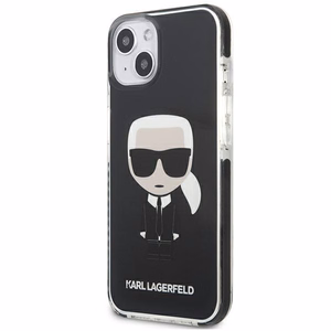 Karl Lagerfeld Iconik Karl ümbris iPhone 13 mini jaoks - must