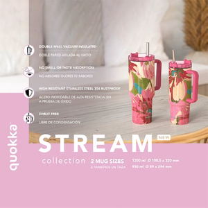 Quokka Stream roostevabast terasest termokruus kõrrega, 950 ml, Grafiit
