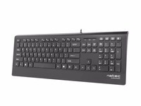 Natec Multimedia Keyboard BARRACUDA slim USB, US layout, must