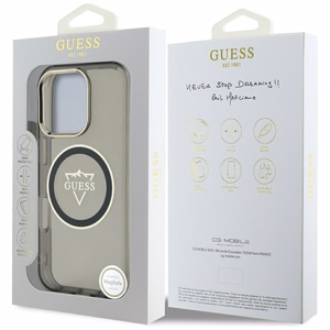 Guess IML Metal Mountain Logo MagSafe iPhone 16 Pro Ümbris - must
