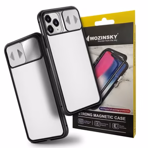 Wozinsky Magnetic Cam Slider Case Full Body Cover sisseehitatud klaasist objektiivi rotector Huawei P40 jaoks must