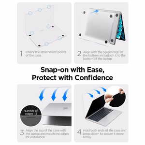 Spigen AirSkin ümbris MacBook Air 13" 2023 / 2024 / 2025 / 2026 jaoks – poolläbipaistev