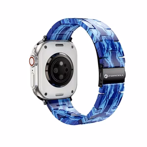 Strap to Apple Watch Forcell F-Design FA04 marbled resin clasp 38 / 40 / 41 mm blue