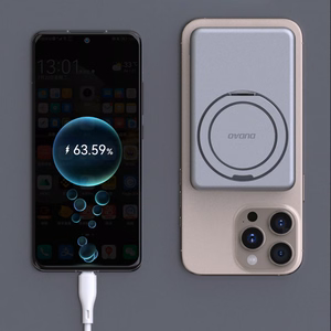Dudao K28S 20W PD 5000mAh Powerbank MagSafe ja alusega - hõbedane