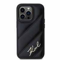 Karl Lagerfeld Diagonal Quilted Script ümbris jaoks iPhone 13 Pro Max - must