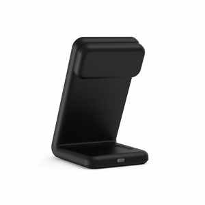 Crong MagSpot Pivot Stand kolm-ühes juhtmevaba laadija iPhone'ile, Apple Watchile ja AirPodsidele, MagSafe'iga ühilduv, must