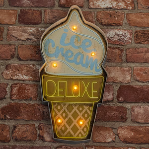 RETRO metallist silt LED Ice Cream Forever Light