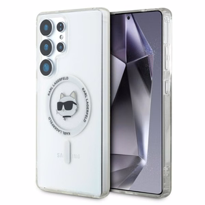 Ümbris Karl Lagerfeld Button Choupette Head Printed Logo MagSafe Samsung Galaxy S25 Ultra valge