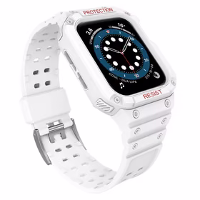 Protect Strap Band for Apple Watch 42/44/45mm soomustatud rihm - valge