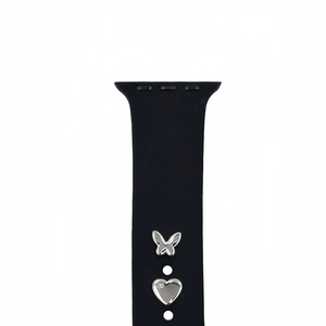 Pin Charms set for watch straps butterfly silver