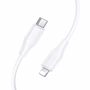 Силиконовый кабель USB C to Lightning Hoco 27W 1 м X124 белый
