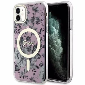 Guess GUHMN61HCFWSP iPhone 11 / Xr 6.1" roosa/roosa hardcase Flower MagSafe