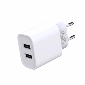 XO seinalaadija CE02C 2x USB 2,1A, valge + USB-C-kaabel
