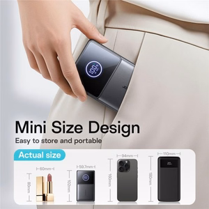 Joyroom JR-PR1 10000mAh 22.5W Powerbank sisseehitatud sissetõmmatava USB-C kaabliga - must