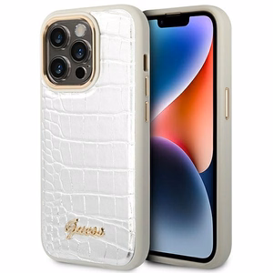 Guess Croco Collection ümbris jaoks iPhone 14 Pro 6.1" - hõbedane