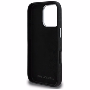 Karl Lagerfeld FW Grained Signature Logo чехол iPhone 16 Pro - черный
