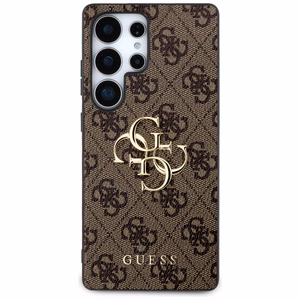 Guess Big 4G Logo Classic Logo Ümbris jaoks Samsung Galaxy S25 Ultra Brown