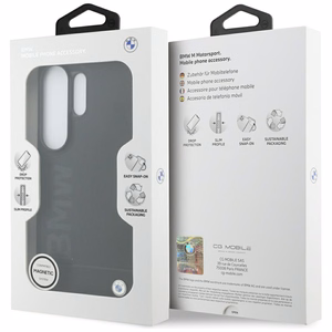 BMW Leather Hot Stamp MagSafe Ümbris for Samsung Galaxy S26 Ultra - must