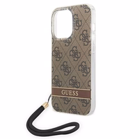 Guess GUOHCP14XH4STW iPhone 14 Pro Max 6.7 "brown / brown hardcase 4G Print Strap