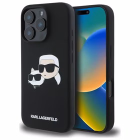 Karl Lagerfeld Silicone Ümbris Heads Print MagSafe jaoks iPhone 16 Pro - Must