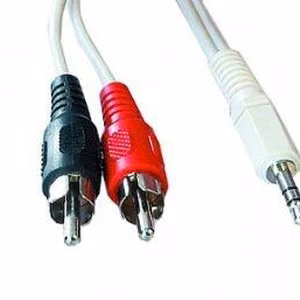 Gembird heli kaabel 1,5m, 3,5mm/2xRCA, M/M must, punane, valge