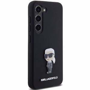 Karl Lagerfeld Silicone Ikonik Metal Pin ümbris jaoks Samsung Galaxy S24+ - must