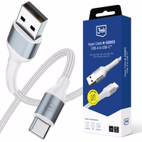 3mk Hyper Kaabel N-SERIES USB-A / USB-C 1m 9V/2A 18W / valge
