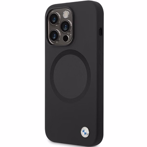 BMW BMHMP14XSILBK2 ümbris jaoks iPhone 14 Pro Max 6.7" - must Signature Liquid Silicone MagSafe