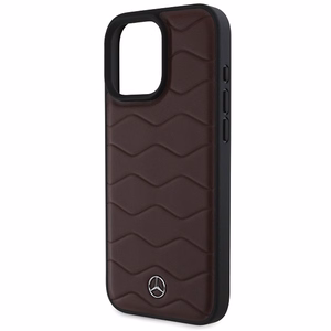 Mercedes MB Waves Leather Ümbris jaoks iPhone 16 Pro Max - punane