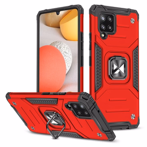 Wozinsky Ring Armor Case Kickstand Tough Rugged Cover for Samsung Galaxy A42 5G punane