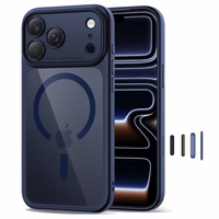 Tech-Protect Magpeak Magsafe CC Ümbris jaoks iPhone 17 Pro Max - Clear tumesinine sinine