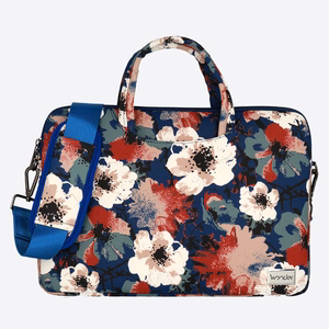 Wonder Briefcase Laptop 15-16 inches sinine and camellias
