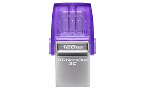 Kingston Technology DataTraveler microDuo 3C USB mälupulk 64 GB USB Type-A / USB Type-C 3.2 Gen 1 (3.1 Gen 1) lilla, roostevaba teras
