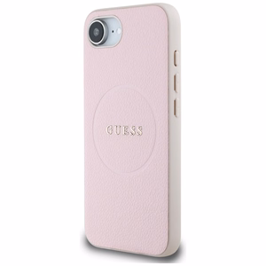 GUESS ümbris jaoks IPHONE 16e (SE 4 2025) compatible with MagSafe GUHMPSE4PGHSMMP (PU Grained Kuldne Ring) roosa