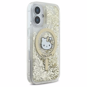 Hello Kitty Liquid Glitter Fever MagSafe iPhone 16 Ümbris - Kuldne