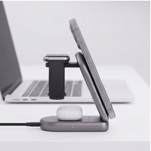 Tech-Protect A53 MagSafe Qi2.2 25 W juhtmevaba laadimisjaam 3 seadmele – tumehall
