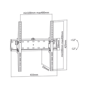 Universaalne seinakinnitus 32–55" LED-teleritele, vertikaalne reguleerimine
