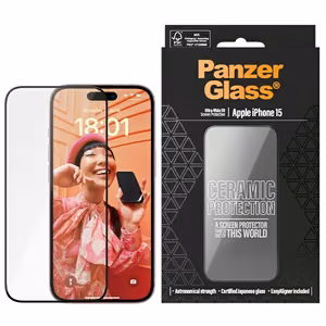 PanzerGlass Ceramic Protection ceramic glass jaoks iPhone 15 with positioner