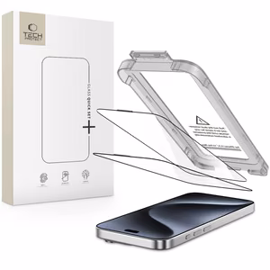 Tech-Protect Quick Set+ 2-pack karastatud klaas jaoks iPhone 15 Pro - must