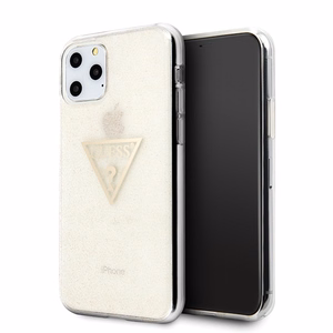 Guess GUHCN58SGTLGO iPhone 11 Pro kuldne/kuldne kõva ümbris Glitter Triangle