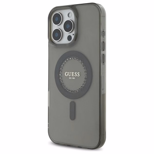Guess IML Rhinestones MagSafe Ümbris jaoks iPhone 16 Pro Max - Must