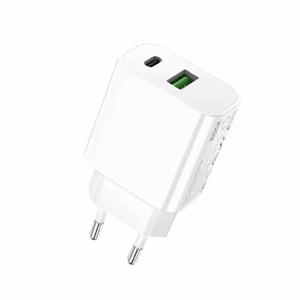 Rock Wall laadija T43  - USB + Type C - QC 3.0 PD 20W 3A valge