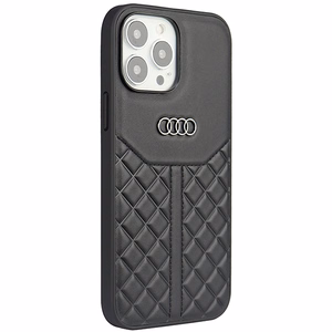 Audi натуральная кожа iPhone 13 Pro Max 6.7" чёрный/чёрный хардкейс AU-TPUPPCIP13PM-Q8/D1-BK