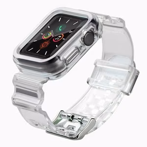 Silikoonist rihm Rihma käevõru Karbi rihmavalgusti komplekt Apple Watch 40mm jaoks - must