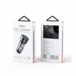YESIDO AUTO LAADIJA Y49 PD 30W QC3.0 18W USB-A+C MUST