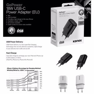 Kanex GoPower 18 W USB-C seinalaadija, must